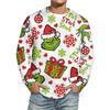 Men's Christmas Printed Imitation Cotton Long-sleeved Shirt