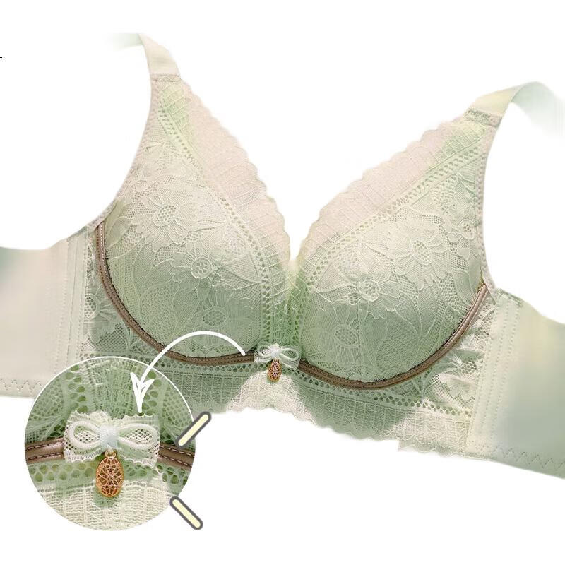 LangSha Women's Wireless Push-Up Bra, Lace Sexy Small Breast Enhancing Bra, Side Support Bra for Valentine's Day Gift for Girlfriend