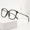 High-End Anti-Blue Light Black Frame Glasses with Large Fashionable Lenses