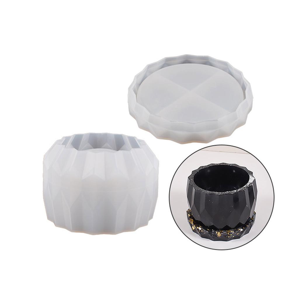 Round Gypsum Silicone Mold DIY Succulents Concrete Flower Pot Vase Plaster Cement Molds Clay Candle Holder Mould Decor