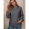 Autumn  Solid Color Women's Hoodie Casual Style Pocket Quilted Long Sleeve Top