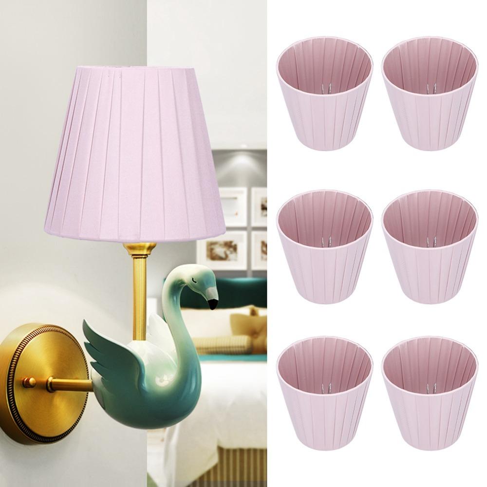 

6PCS Clip On Design Cloth Lampshade Fabric Chandelier Lampshade Chandelier Replacement світло-рожевий колір