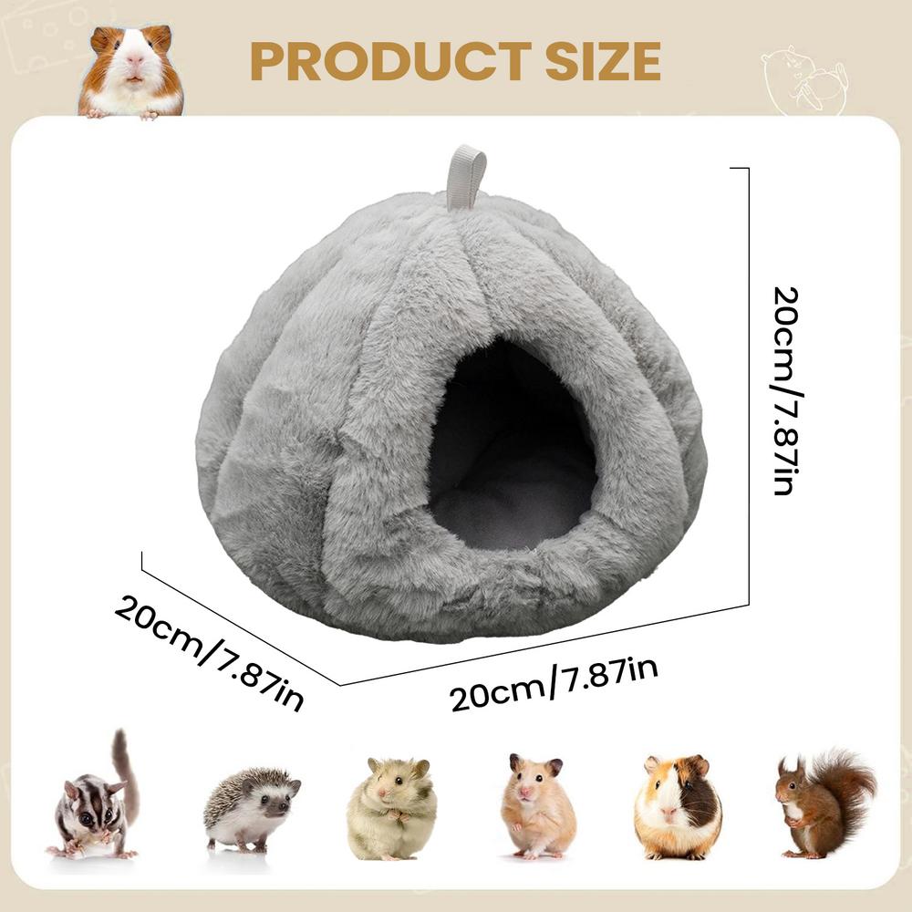 Chinchilla Bed Semi-enclosed Winter Plush Cave Hangable Thicken Plush Hamster Hedgehog Cave Bed For Chinchilla Small Animal