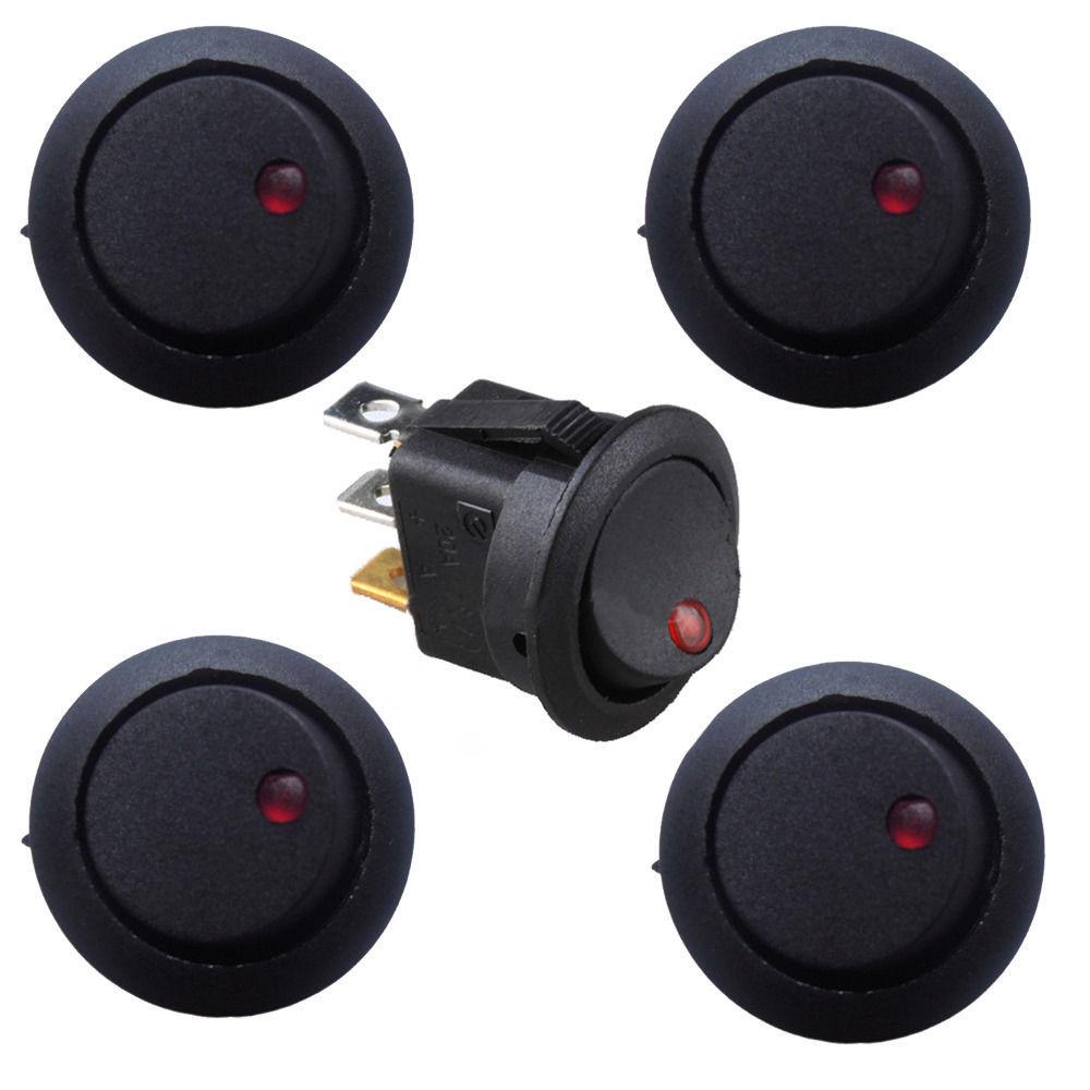 20x Blue Green Yellow Red LED Dot Light 12V Car Auto ON/OFF Toggle Switch Sales