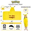 Franco Kids Bath and Beach Soft Cotton Terry Hooded Towel Wrap, 24" x 50", Pokemon Pikachu