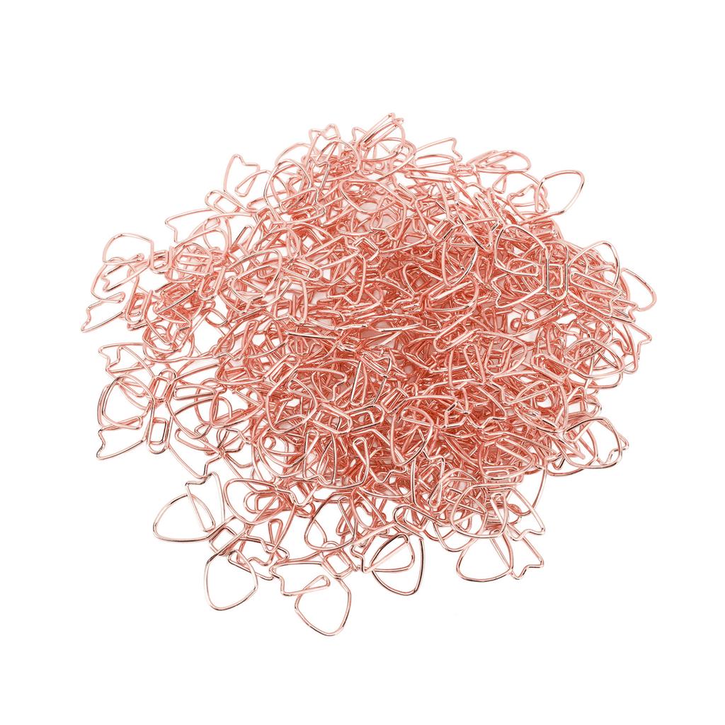 100 Stück Süße Büroklammern Rutschfest Schleifenform Rostfrei Farbecht Metall   Büroklammern Planerklammern für die Schule