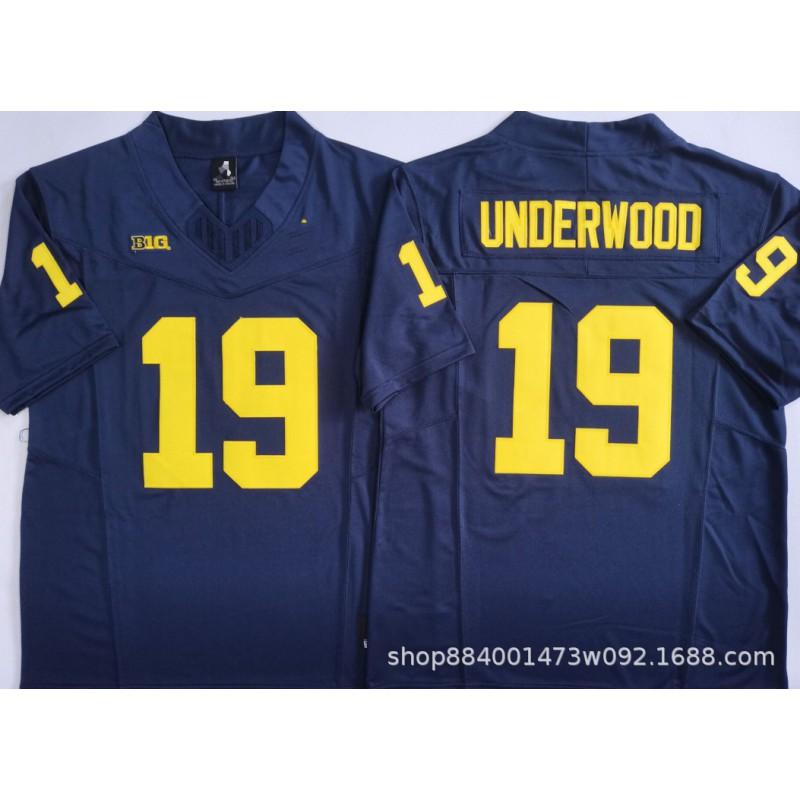 Michigan Wolverines College Football Jersey Mens Cotton Blend Embroidered Team Uniform Rugby Sports Fans