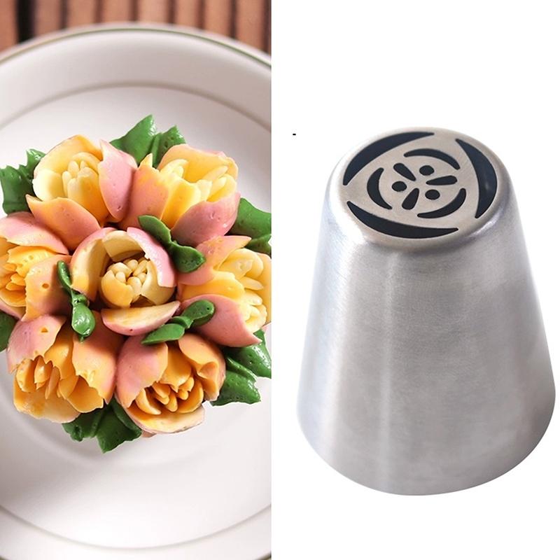 1 Pièce Acier Inoxydable Douilles à Pâtisserie Tulip Décoration Gâteau Cupcake Décorateur Rose