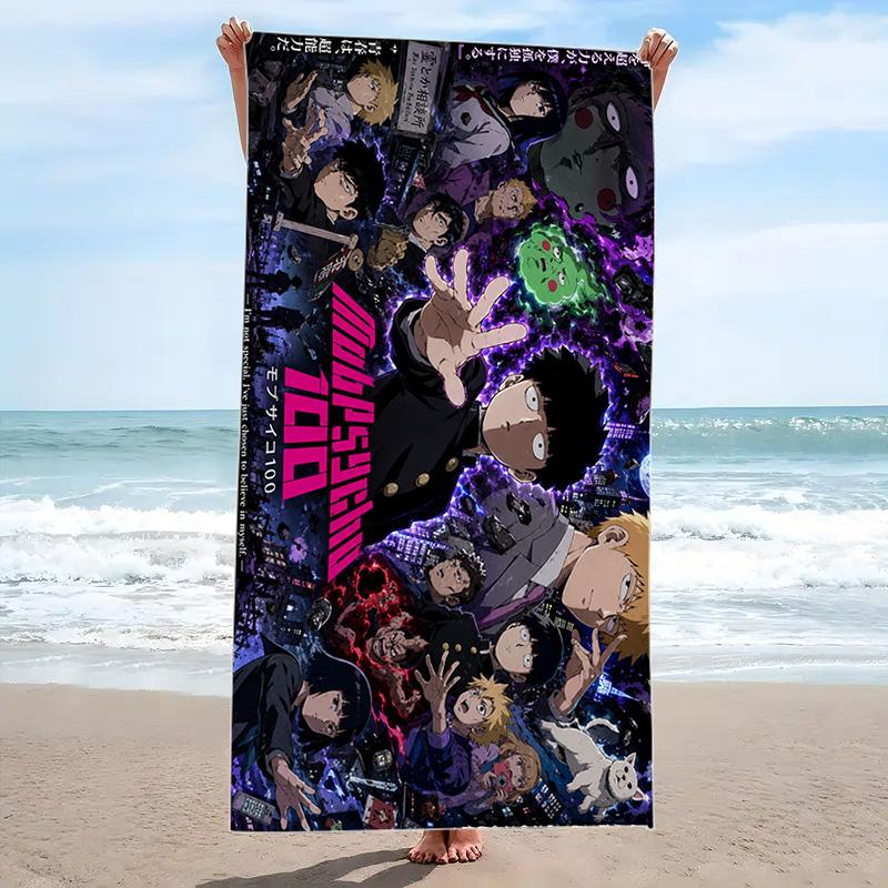 Mob Psycho 100 Print Beach Towel, Large Soft Quick Dry Towel for Beach Camping Swimming