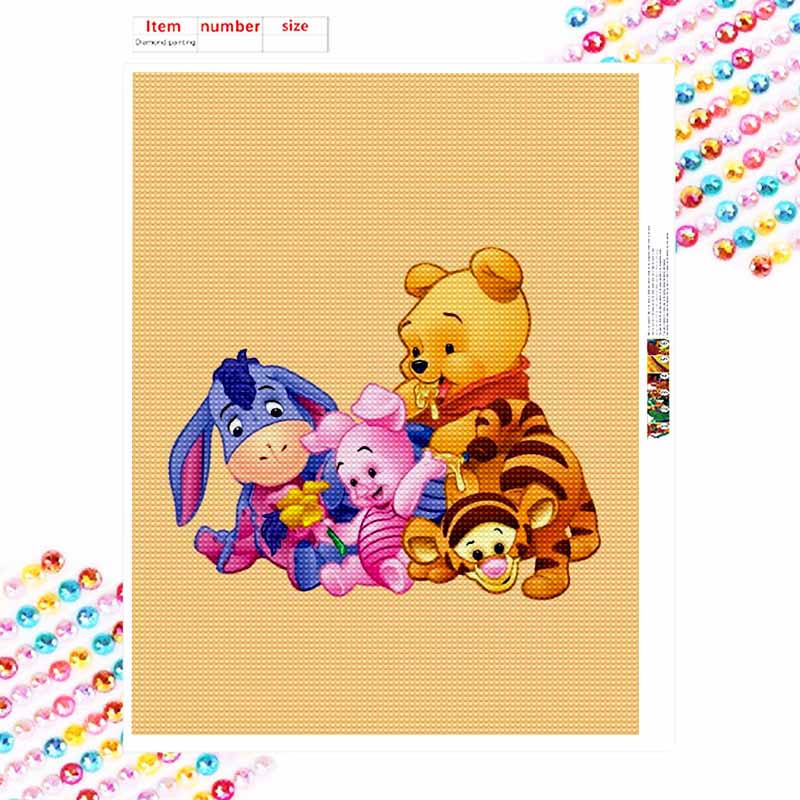 Disney Diamond Art Painting Kit Winnie the Pooh Friends Diamond Mosaic Pictures, Wall Art Crafts, Home Decor