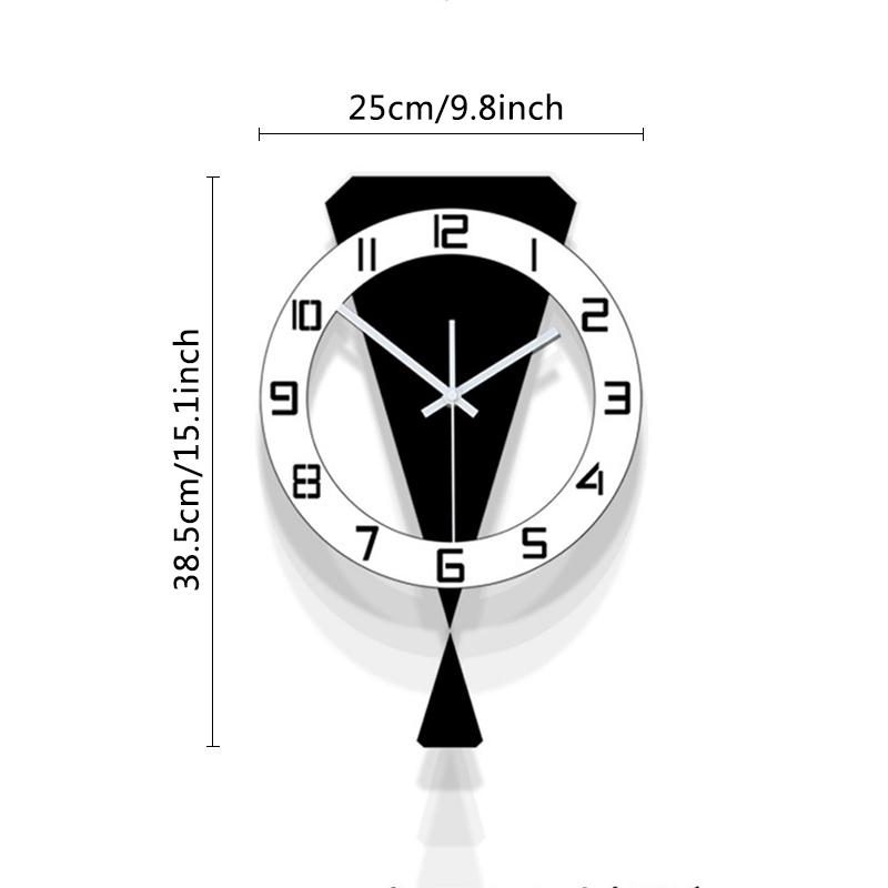 

Swinging Wall Clock Living Room Luxury Home Decoration Restaurant Entrance Silent Wall Hanging Clock Living Room Decoration (WHITE,15.1 inch) белый