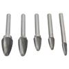 5 Stück Hartmetallfräser Einfachverzahnt Rotationsfeile mit 6mm 0.24in Schaft zum Gravieren Polieren Bohren
