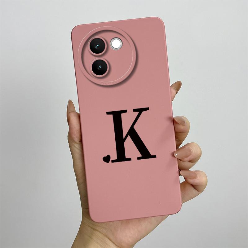 For Vivo V30e Case Vivo V30E 5G V2340 V2339 Phone Case Cute Initial Letters ShockProof Matte Silicone Soft Protective Back Cover