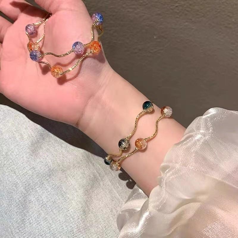 Artistic Ethnic Style Glass Bracelet For Women Featuring Vibrant Beads And Shapes Irregular