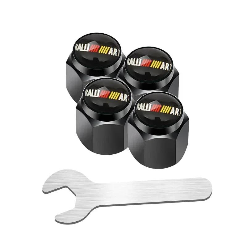 Alloy Car Wheel Tyre Tire Valve Stem Caps with Wrench For Mitsubishi Ralliart ASX Lancer Pajero Outlander Galant Mirage Colt