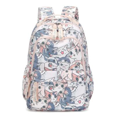 Süßer Schulrucksack mit Katzen-Print für Mädchen, wasserabweisend, strapazierfähig, lässig, Schulranzen, Büchertasche für Mittelschüler