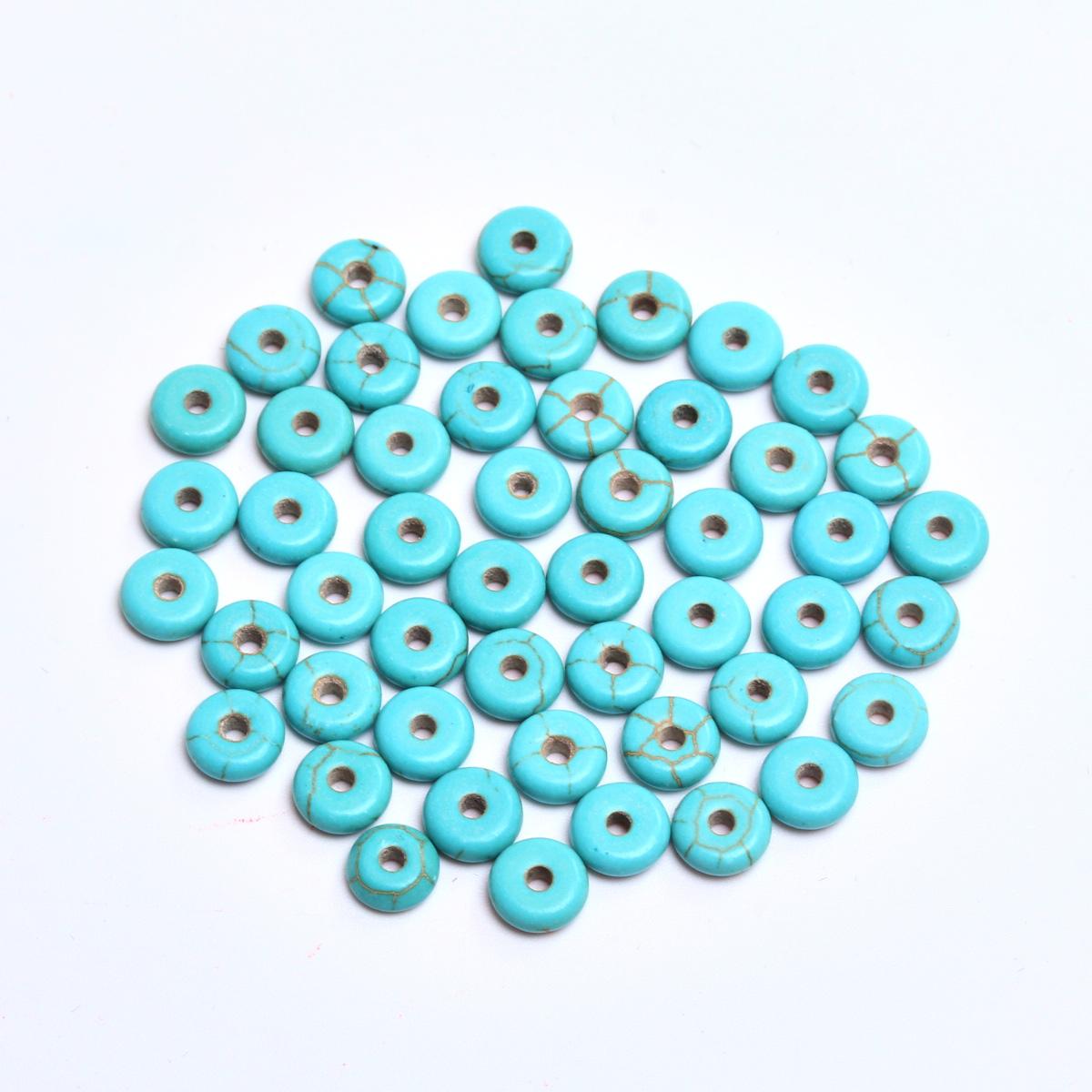 

Простые модные бусины «сделай сам», зеленые плоские аксессуары круглой формы, 50/30/15/10/5 шт., 6/8/12/14/16 мм, ожерелья, бирюзовые бусины-разделители из натурального камня 6mm 50Pcs