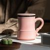 Elegant Pink Ladies Ceramic Mug - Tea & Water Separation, Perfect for Home, Office, or Personal Use