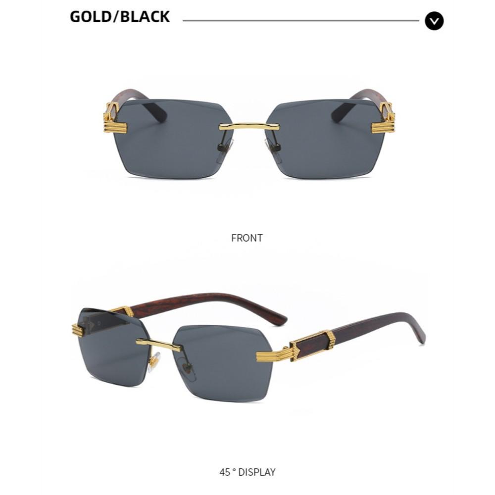 Sun Glasses Rectangle Shades Sunglasses Rimless Eyewear For Casual Outdoor Men