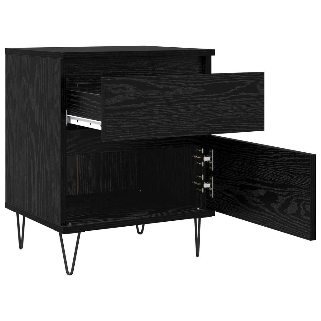 Bedside Cabinet Black Oak Effect 40 x 35 x 50 cm Particleboard