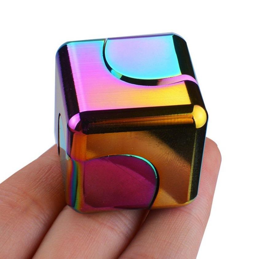 Dazzling Metal Magic Cube Rotatable Finger Spinner Toy