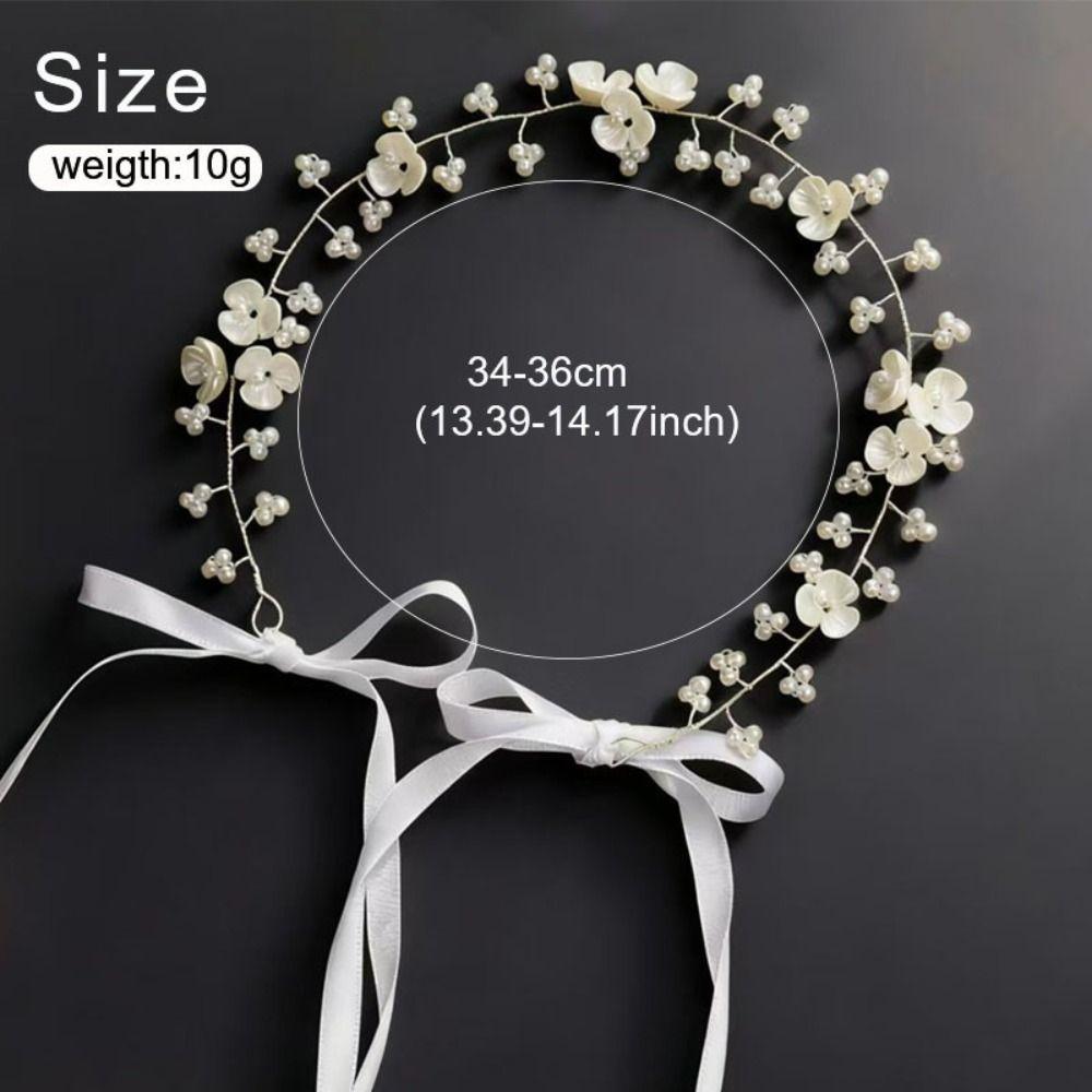 Cute Imitation Pearls Wedding Headpiece Elegant Bohemian Hair Headdress Girls Flower Wreath Bride Accessories