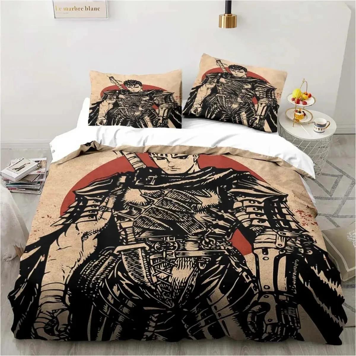 

Comforter Anime Berserk Single Double Size Bedding Set For Kids Teen Polyester Set Home Textiles Movie Decor Comforter (quilt)-EU Single(135*200cm)3pcs