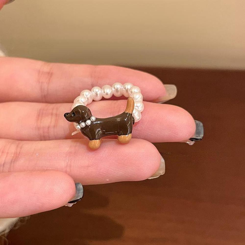 Cartoon Childlike Cute Enamel Drip Glaze Cat Ring Niche Design Girl Heart Versatile Animal Student Ring