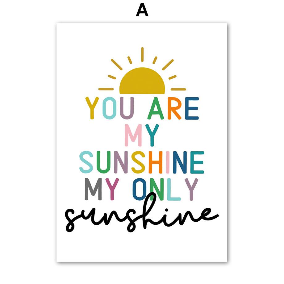 Rainbow Letters Nursery Baby Bedroom Nordic Posters And Prints Wall Art Canvas Painting Wall Pictures For Kids Room Decoration