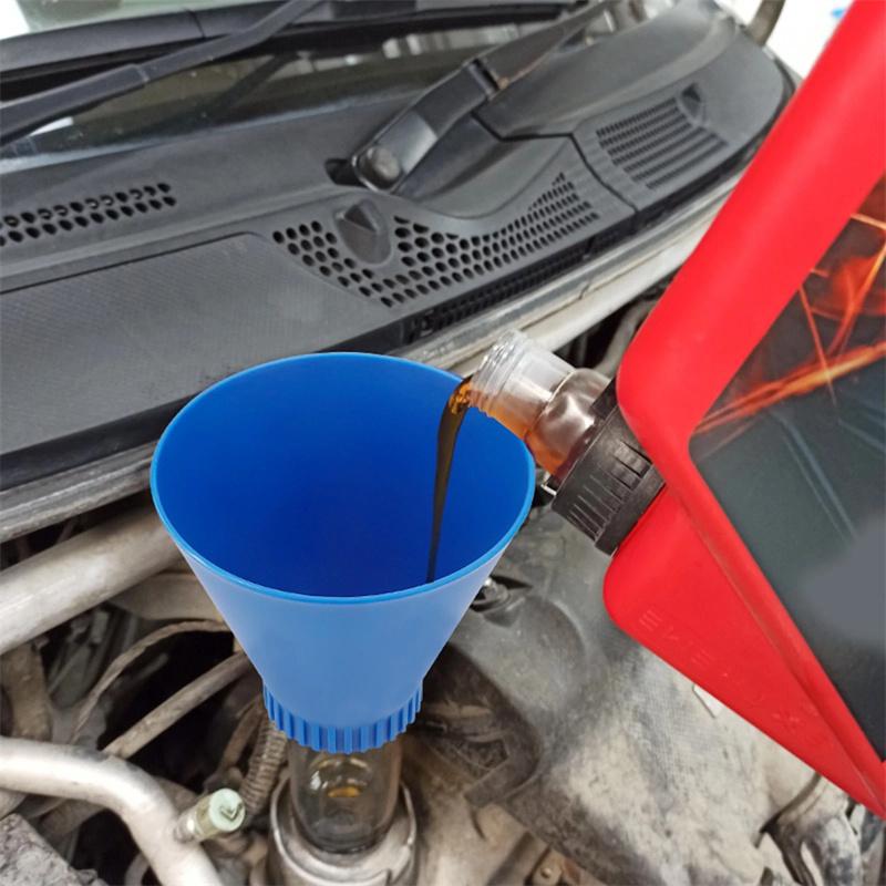 No-Spill Oil Funnel Engine Oil Funnel With Threaded Oil Filler Caps Fits Most Camry, Corolla, Rav4, Tacoma, Highlander, Sienna