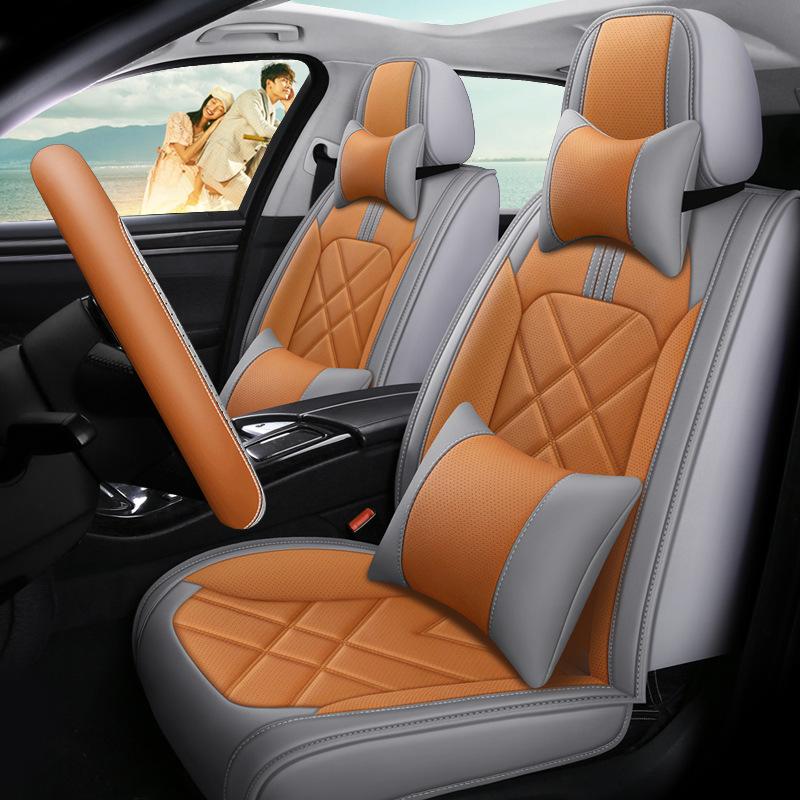 5 Seats Car Seat Cover Set Universal PU Leather Seat Covers Interior Four Seasons Protector Mat Auto Chair Cover Cushion Car Accessories
