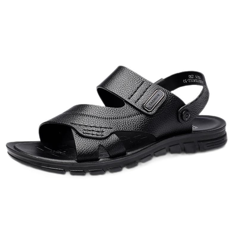 Qiangren Men s Leather Beach Sandals JDL73043 47 чёрный