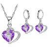 Luxus Frauen 925 Sterling Silber Cubic Zirkon Halskette Anhänger Ohrringe Sets Knorpel Piercing Schmuck Hochzeit Herz Design