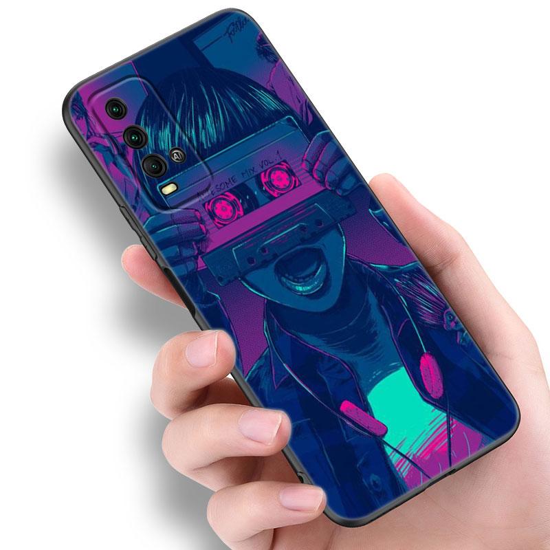 Anime Vaporwave Glitch Phone Case For Xiaomi Redmi Note 5 6 9T K20 K40 K50 Pro 7A 8A 9A 9C 9i 10A 10C A1 S2 TPU Black Cover