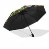 Color Retro BirdThemed Automatic Opening and Closing Umbrella - 8 Ribs, Suitable for Leisure and Going Out, Outdoor Accessory, Gothic Style,
