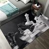 Chess Pattern Carpet Mat Rug King Queen Rook Bishop Knight Pawn Theme Game Living Room Area Rug Protection