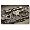 D Sniper Rifle Metal Wall Art with Case Realistic Iron Gun Decor for Home Perfect for Christmas Halloween X