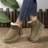 Women's Fur One-piece Non-slip Winter Booties Versatile Velvet Thickened Warm Cotton Shoes Snow Boots