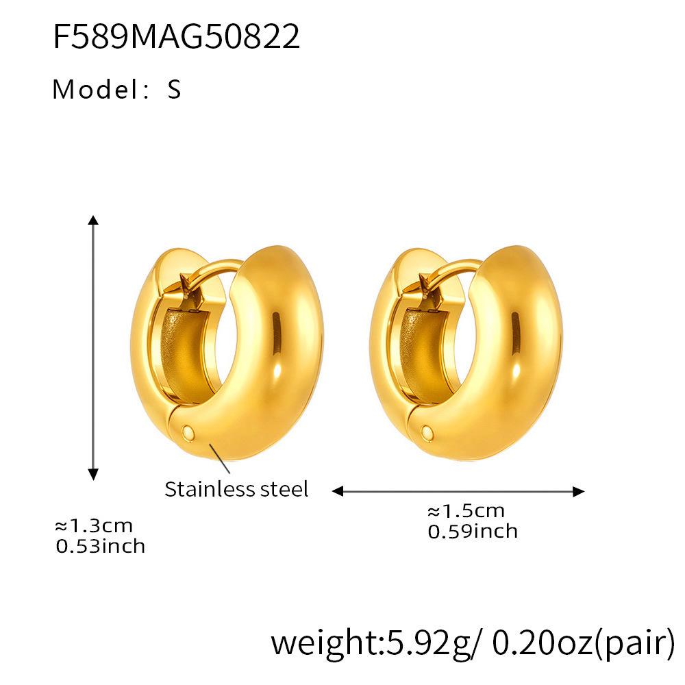 Qiong Yao 18K Gold Plated Stainless Steel Hoop Earrings - Simple, Fashionable Women's Jewelry