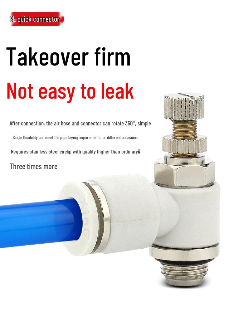 Air Tube Speed Control Connector JSC8-02 Throttle Valve SL6-M5/4/10-01-02