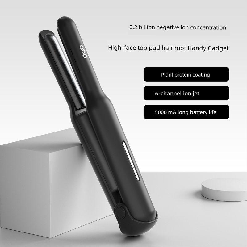 

ABP Wireless Arc Splint High Cranium Straight Hair Curls Mini-Portable Charging Hair Curler Negative Ion Hair Straightener Elegant Black