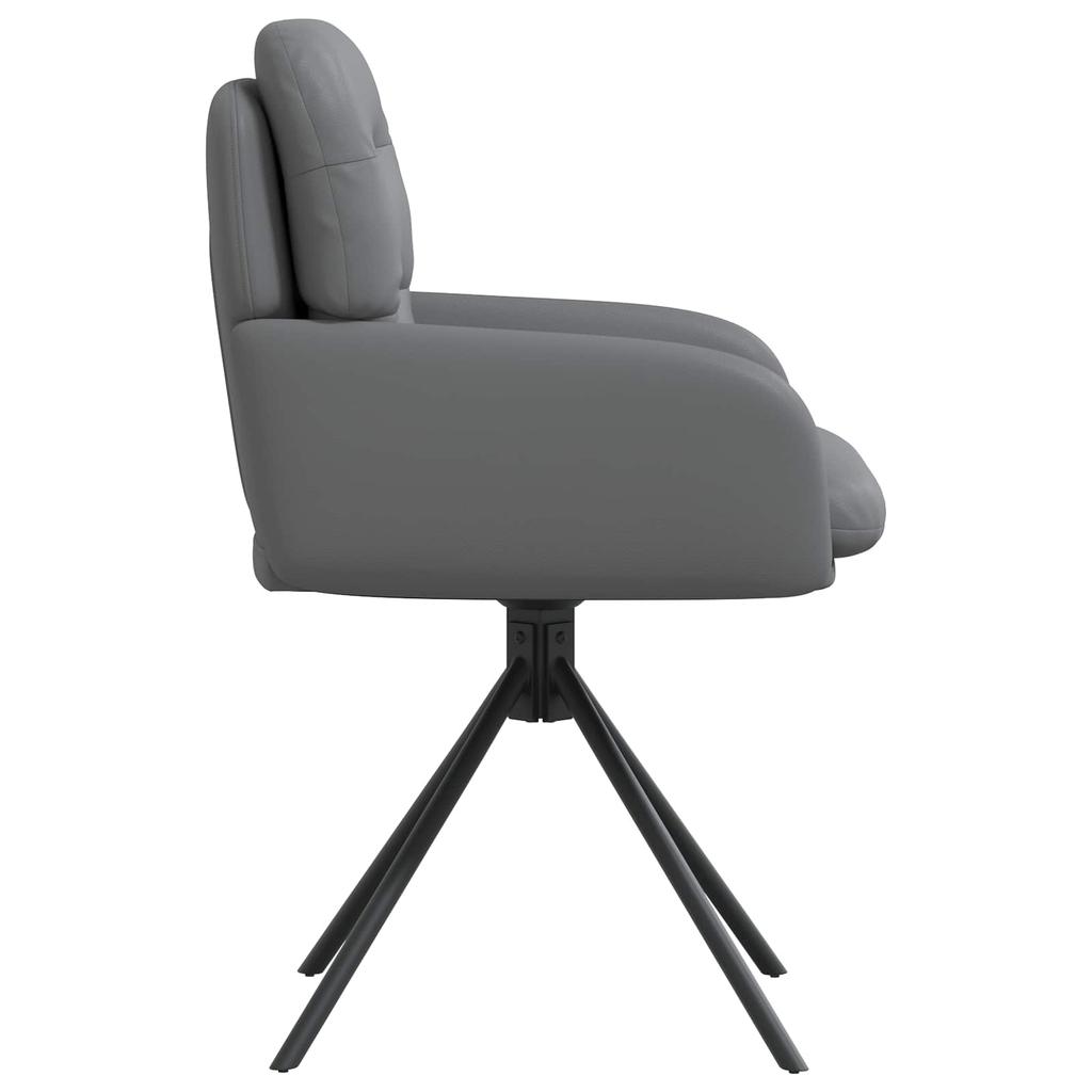 Swivel Chair Dining Room 2 pcs Faux Leather Gray 59 x 59.5 x 90 cm