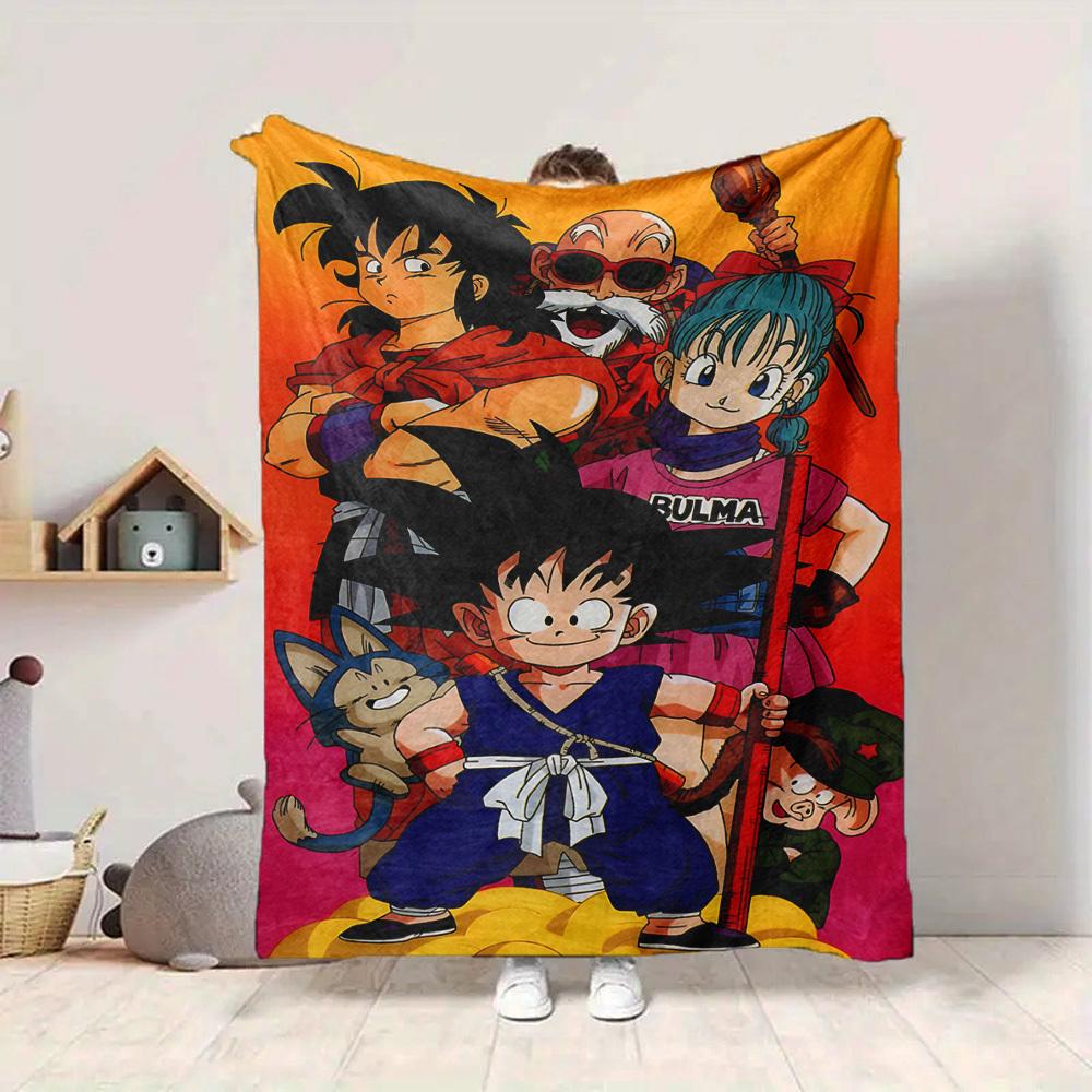 1 Stück Dragon Ball Decke Weich Warm Ganzjahres Überwurf für Sofa, Bett, Auto, Büro Lebendiges Buntes Design, Langlebig & Gemütlich Geschenk