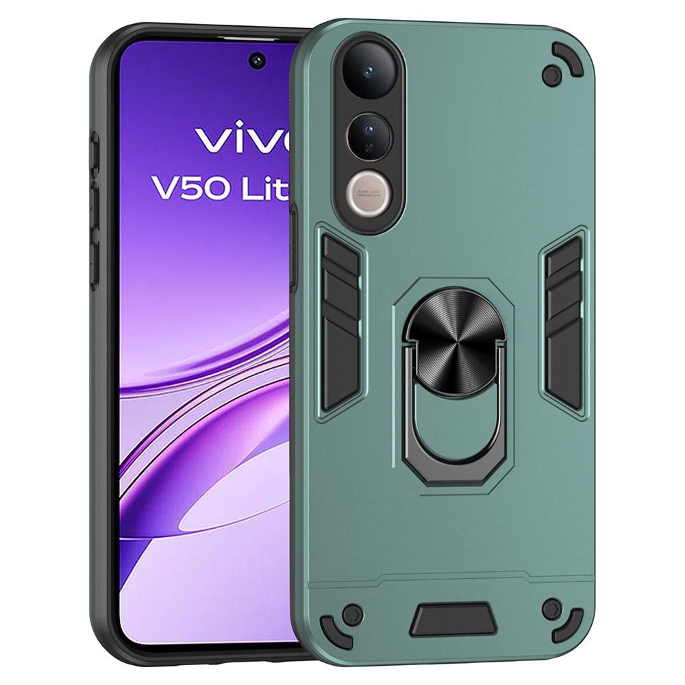 For Vivo V50 Lite 4G Case PC+TPU Drop Defend Phone Cover with Ring Kickstand
