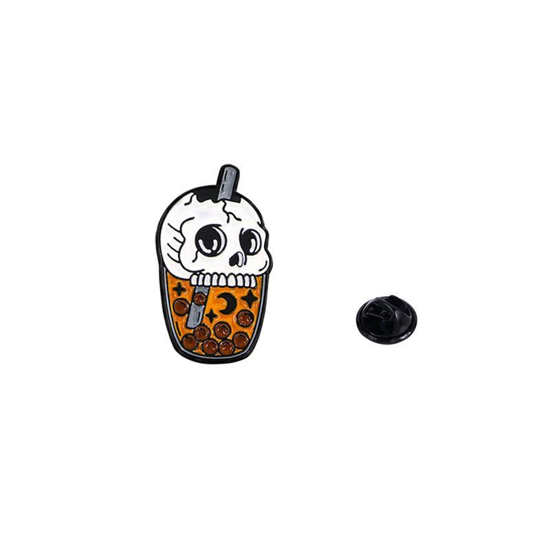 Popular Series Brooch Pumpkin Skull Ghost Alloy Oil Drip Metal Cartoon Punk Horror Badge