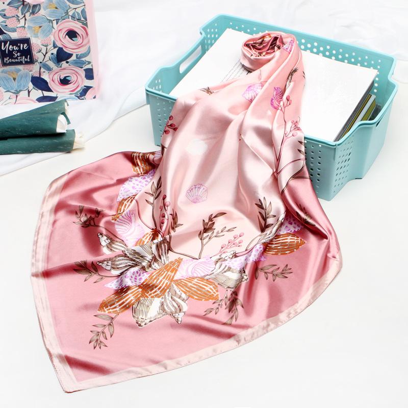 Women's Baotou Artificial Silk Satin Silk Scarf 90cm Printing Square Scarf Silk Scarf