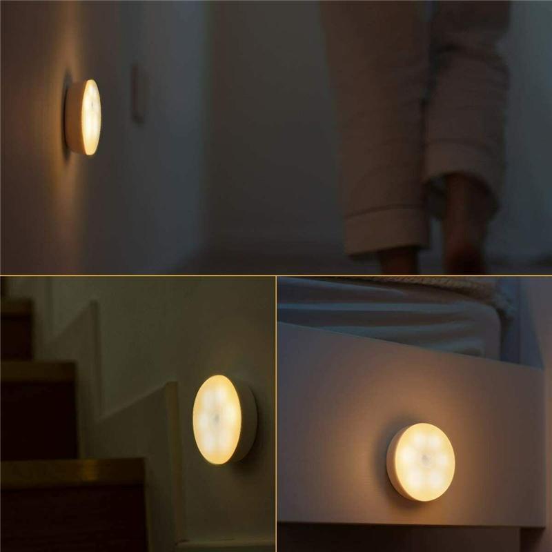 Motion Sensor LED Light Night Lights USB Rechargeable Night Light Wall Lamp for Stairs Hallway Closet Cabinet Light Decor