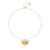 5A Zircon Sun Pendant Necklace, 18k Gold-Plated Stainless Steel