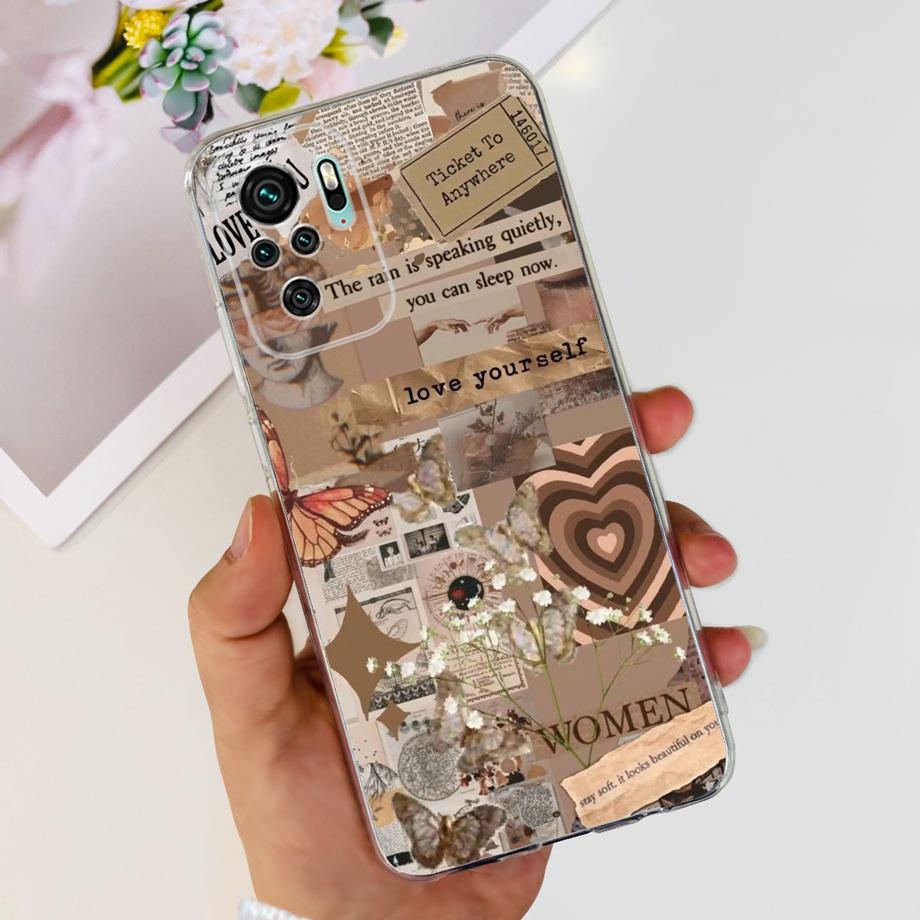 For Xiaomi Redmi Note 10 4G 5G Case Redmi Note 10 Pro 10 Lite Cover Soft TPU Slicone Clear Bumper Mi Note10 Lite Beautiful Capas