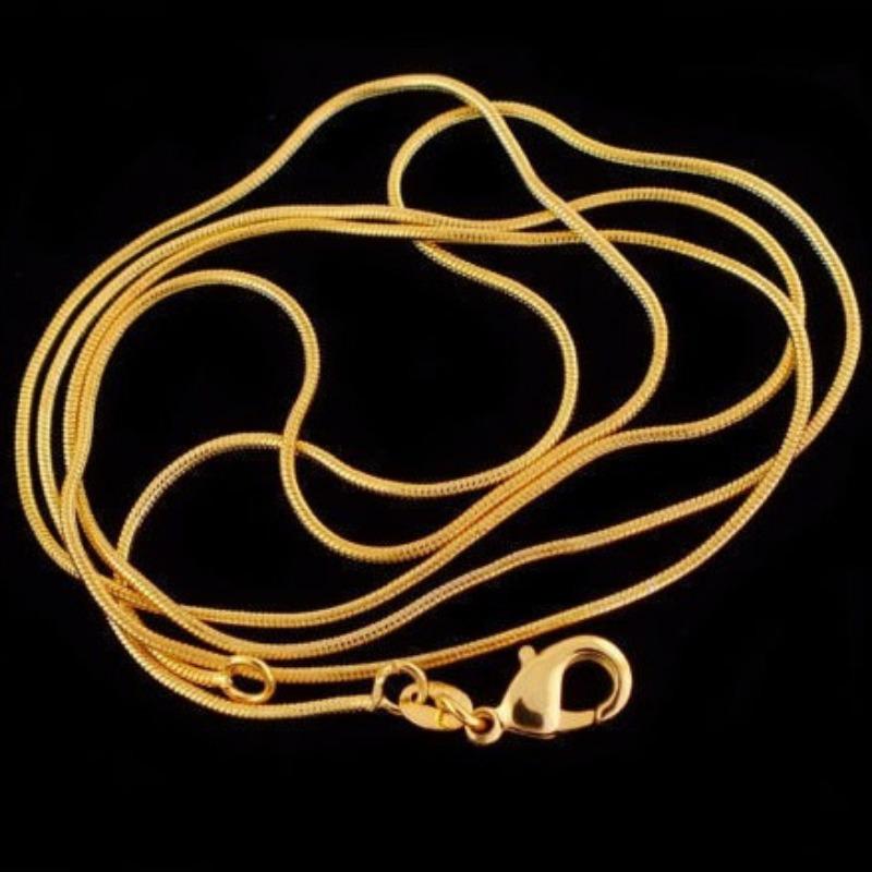 

Gold Plated Minimalist Snake Chain Women Daily Wear Necklace 1pcs золотой